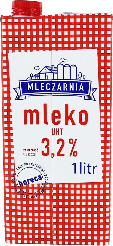 Молоко "Mleczarnia" 1л, жирность: 3.2%
