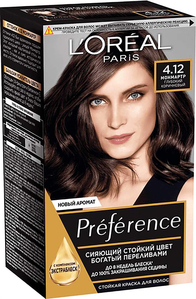 Краска для волос "L'Oreal Paris Preference" №4.12