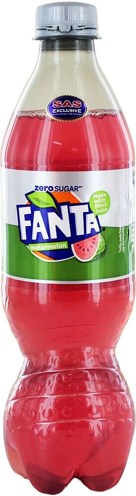 Refreshing carbonated drink "Fanta Zero" 0.5l Watermelon 
