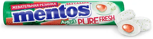 Watermelon chewing gum "Mentos Pure Fresh" 15.5g 