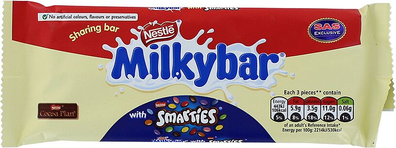 Шоколадная плитка белая "Milkybar" 100г