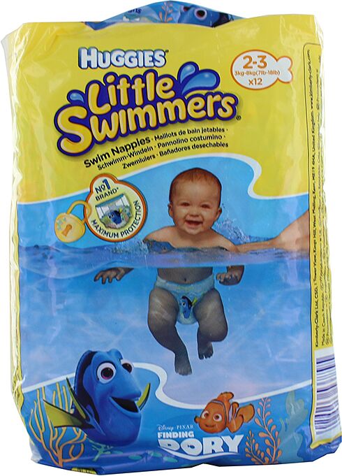 Panty - diapers "Huggies Little Swimmers N2-3" 3-8kg, 12pcs