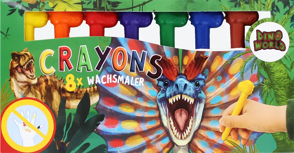 Colour wax crayons "Dino World" 8 pcs