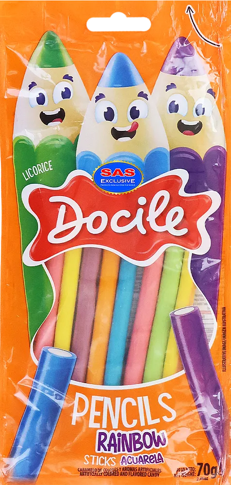 Jelly candies "Docile Pencils Rainbow Sticks" 70g
