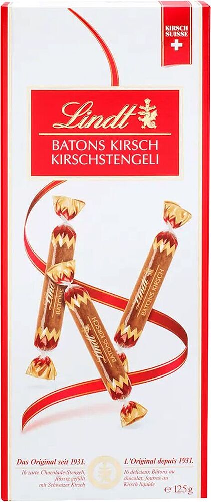Chocolate candies "Lindt Batons Kirsch" 125g
