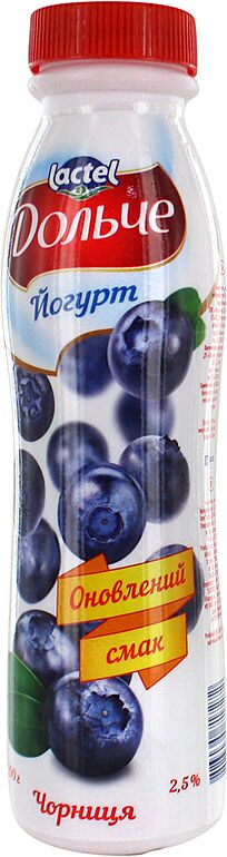 Yogurt drinking with blueberry "Lactel Dolche" 290g,  richness: 2.5%