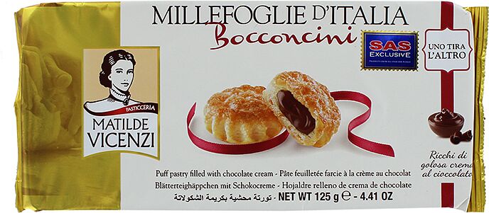 Թխվածքաբլիթ շոկոլադե միջուկով «Matilde Vicenzi Millefoglie DItalia Bocconcini» 125գ
