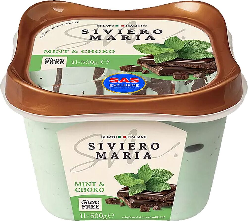 Ice cream with chocolate & mint "Siviero Maria Ciock Menta" 500g
