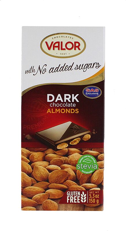 Dark chocolate bar with almond 