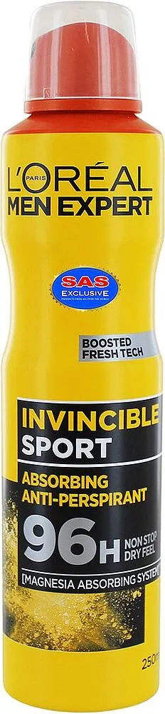 Антиперспирант-дезодорант "L'Oreal Men Expert Invincible Sport" 250мл