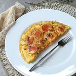 Omelette with sausage