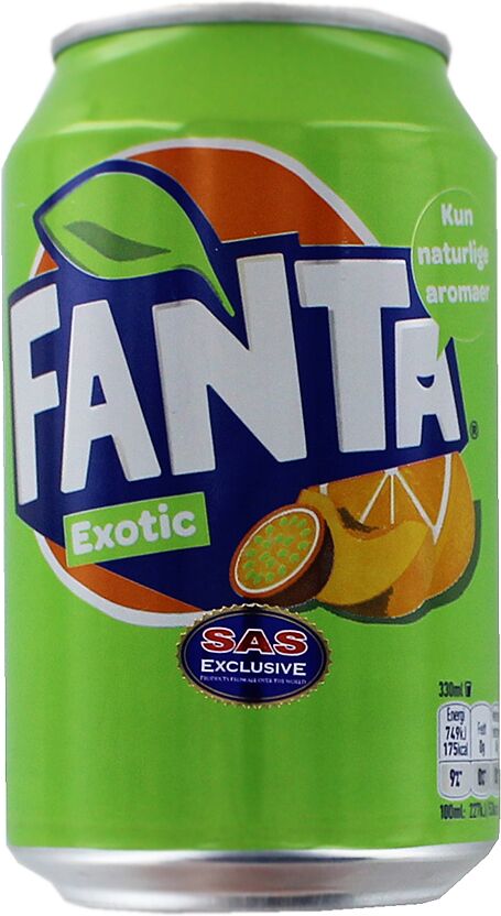 Refreshing carbonated drink "Fanta Exotic" 0.33l Exotic fruit