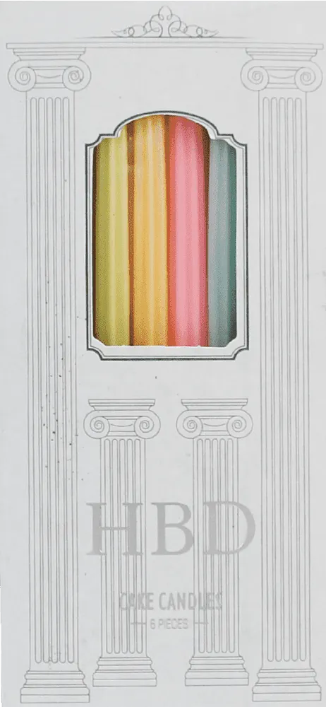 Birthday candle "Happy Birthday" 6pcs