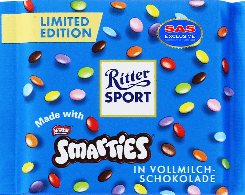 Chocolate bar with dragee "Ritter Sport Nestle Smarties Limited Edition" 100g