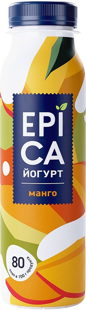Drinking yoghurt with mango "Epica" 260g, richness: 2.5%
