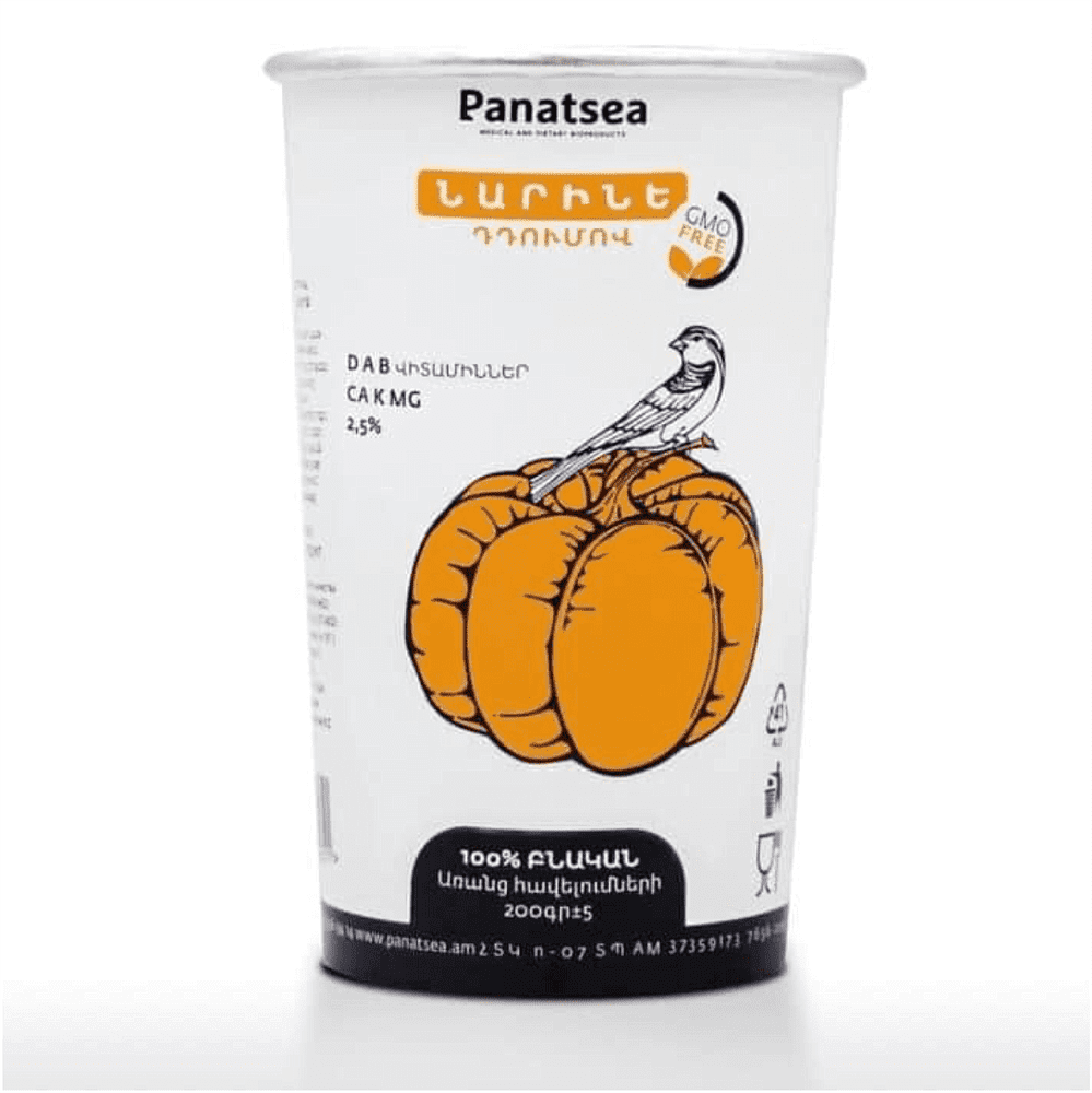 Fermented milk product with pumpkin "Panatsea Narineh" 200g richness: 2.5%