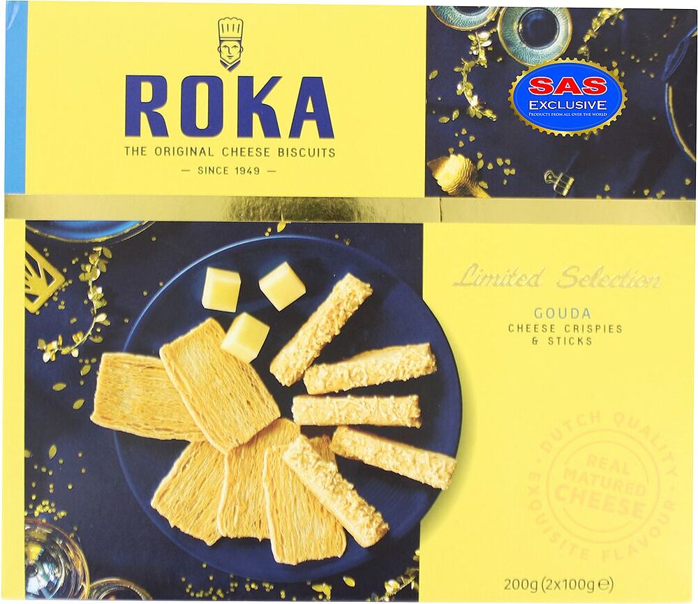 Сухарики "Roka Crispies & Sticks" 200г Сыр 