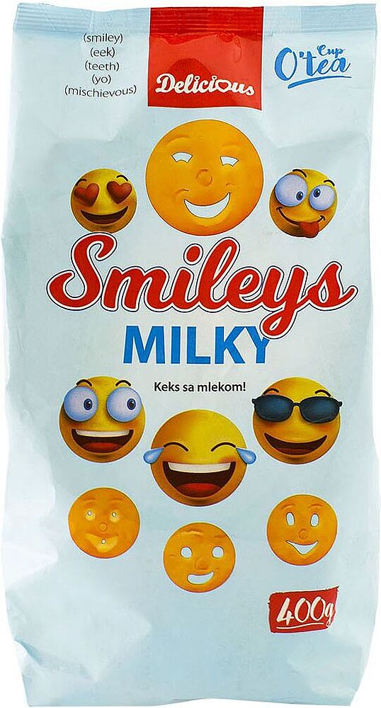 Milk cookies "Delicious Smileys" 400g
