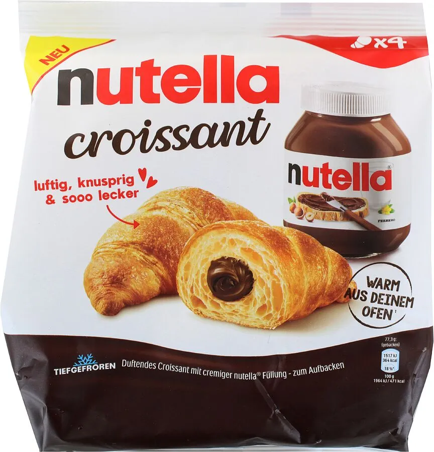 Croissant with chocolate filling for preparing in the oven "Nutella Croissant" 340g
