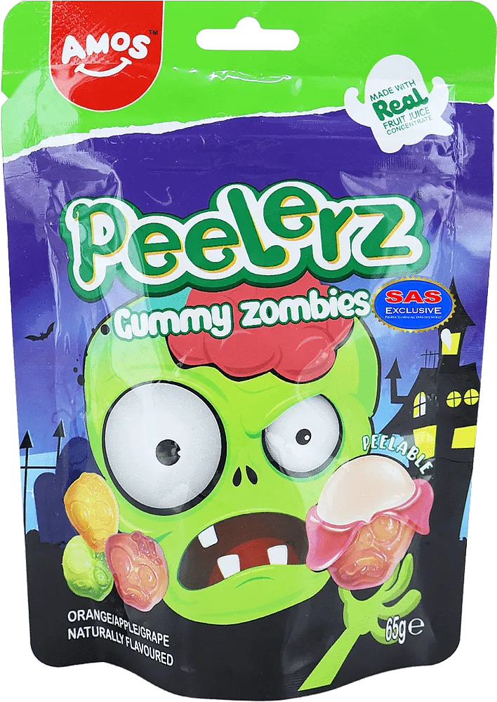 Դոնդողե կոնֆետներ «Amos Peelerz Gummy Zombies» 65գ
