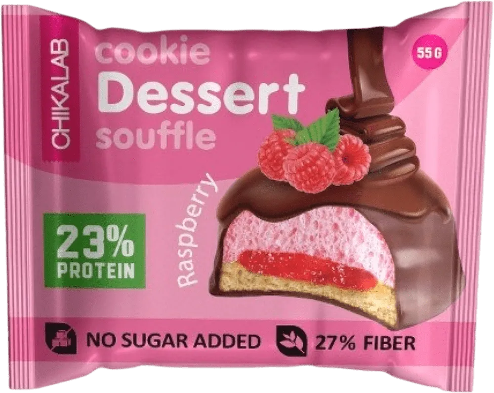 Protein cookie with raspberry "Chikalab Dessert Souffle" 55g