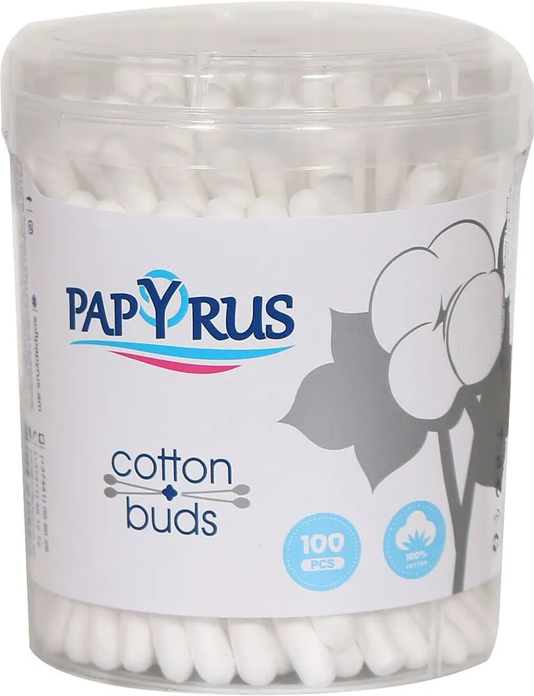 Cotton buds "Papyrus" 100 pcs