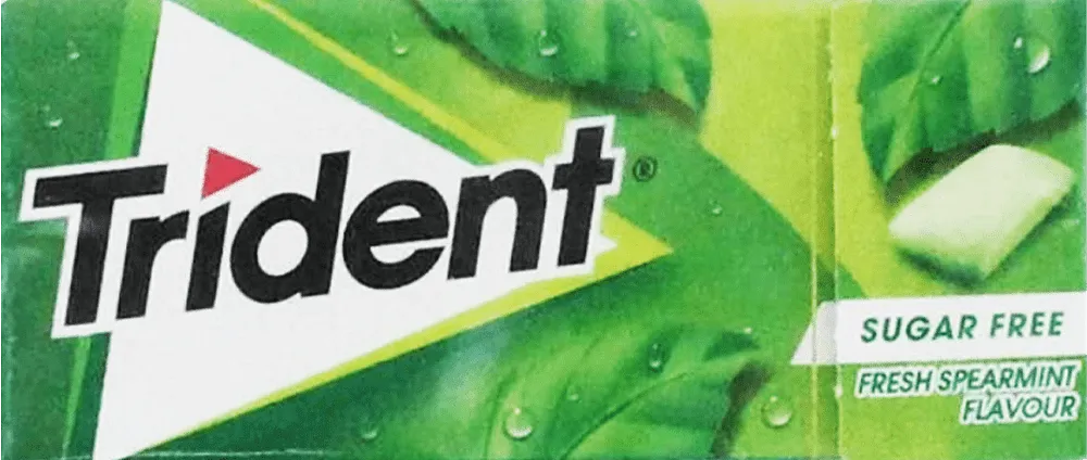 Mint flavored chewing gum "Trident Spearmint" 14g
