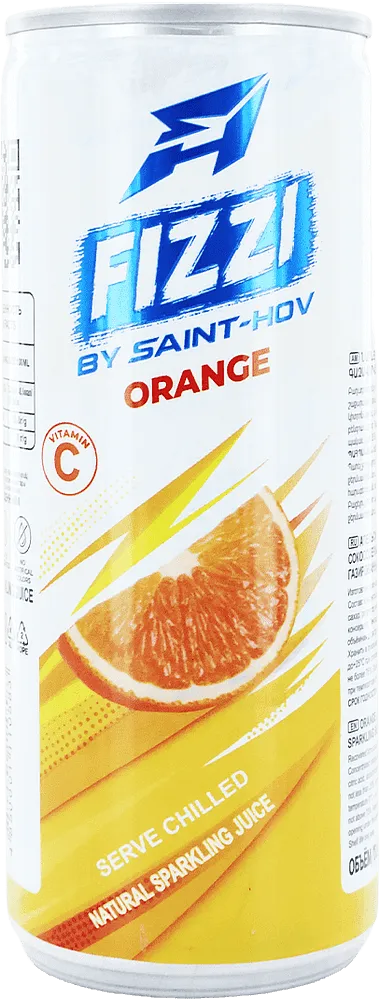 Refreshing carbonated orange flavored drink "Fizzi Orange" 250ml
