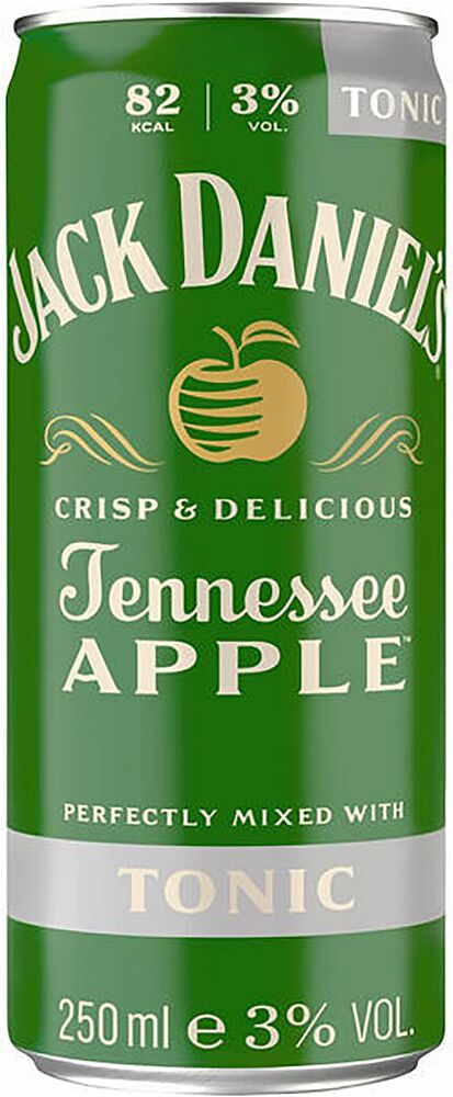 Коктейль алкогольный "Jack Daniel's Jennessee Apple Tonic" 0.25л