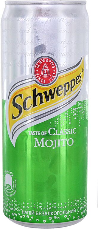 Զովացուցիչ գազավորված ըմպելիք մոխիտոյի «Schweppes Mojito» 0.33լ 