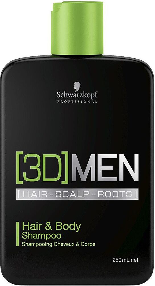 Shampoo "Schwarzkopf Professional 3D Men" 250ml