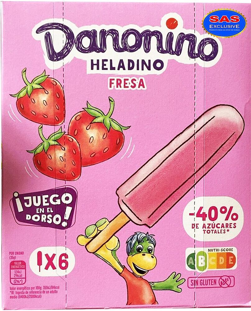 Strawberry ice cream "Danonino" 6*35g

