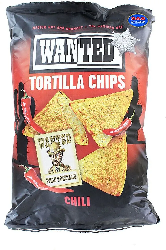 Chili flavored chips "Wanted Tortilla" 450g 