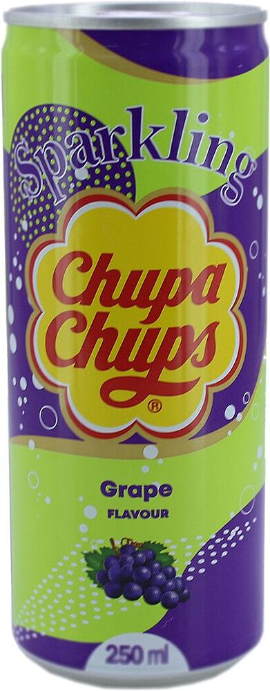 Освежающий газированный напиток "Chupa Chups" 250мл Виноград