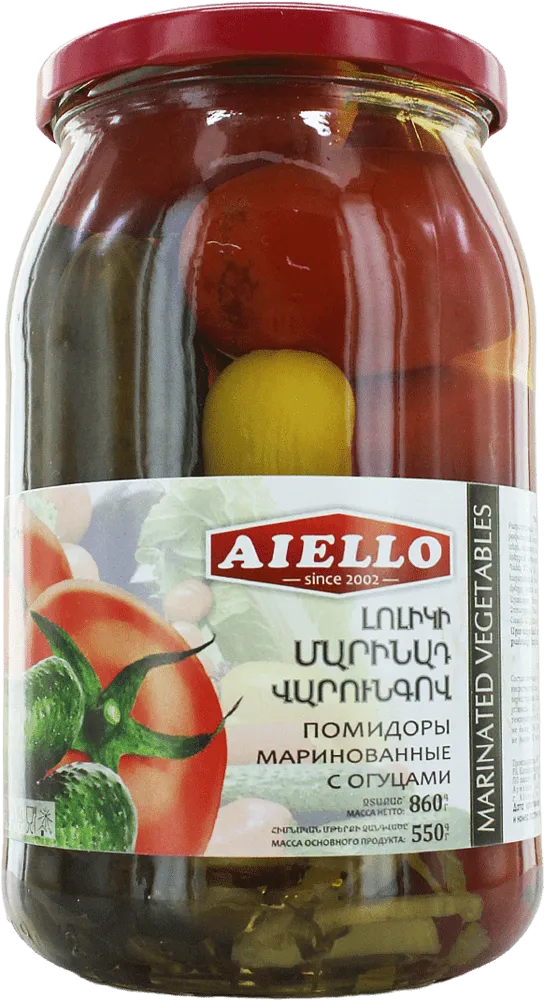 Pickled cucumbers & tomatoes "Aiello" 860g
