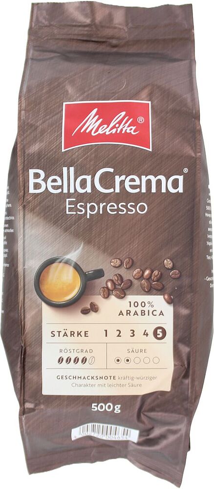 Espresso coffee beans "Melitta Bella Crema" 500g