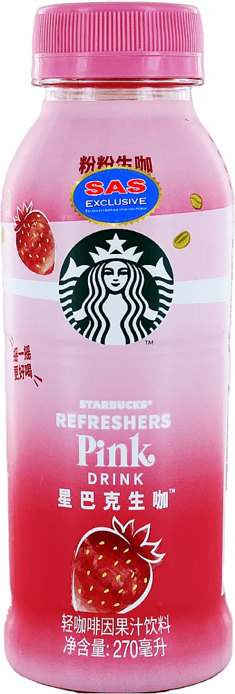 Ice coffee drink with strawberry flavor "Starbucks" 270ml

