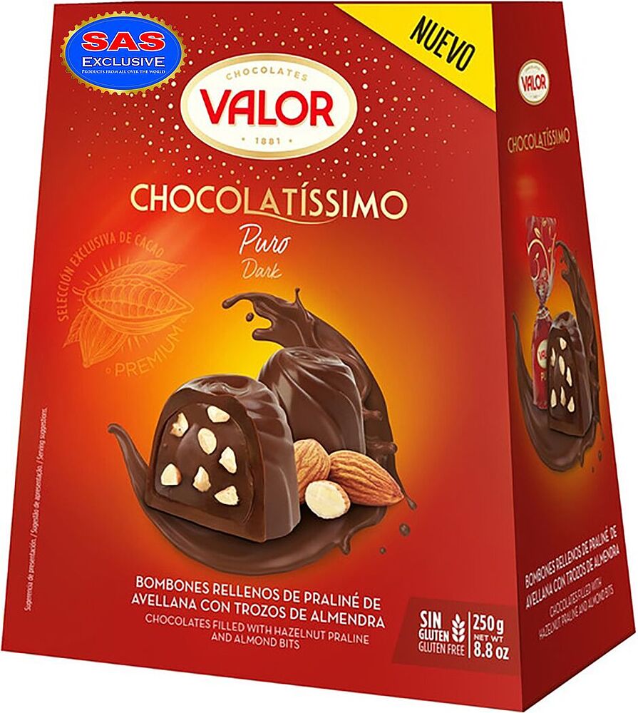 Chocolate candies collection "Valor Puro" 250g
