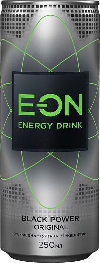 Energy carbonated drink "EON Black Power" 0.25l