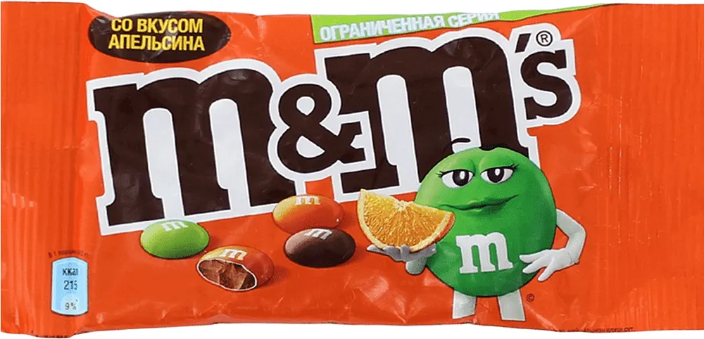 Chocolate dragee with orange flavor "M&M's" 45g
