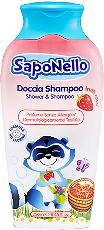 Baby shampoo-shower gel "Saponello Frutti Rossi" 250ml
