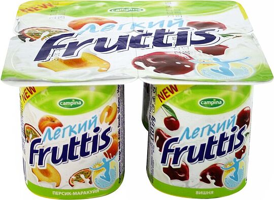 Յոգուրտային արտադրանք դեղձով և մարակույայով «Campina Fruttis» 110գ,  յուղայնությունը` 0.1%