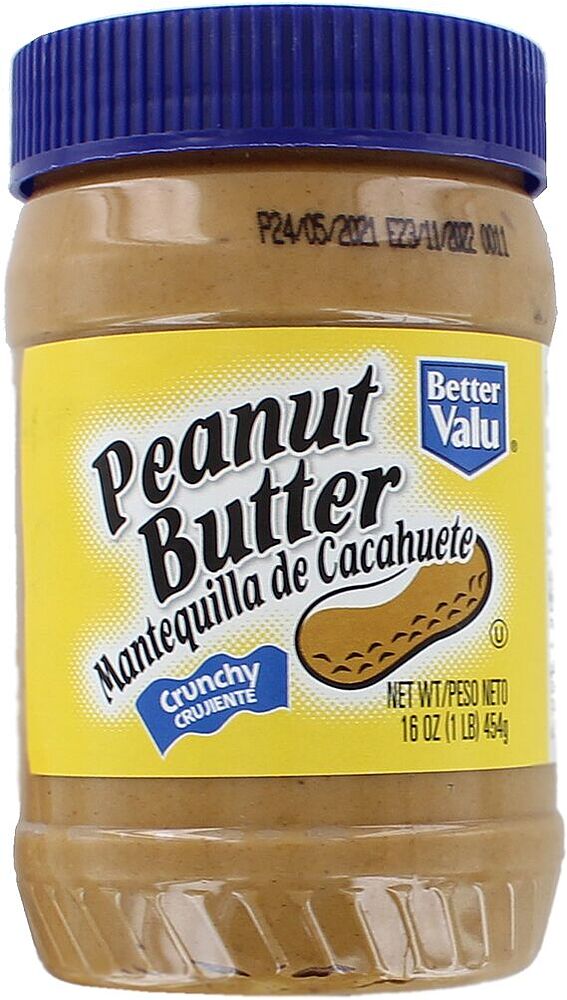 Peanut cream "Better Valu Crunchy" 454g