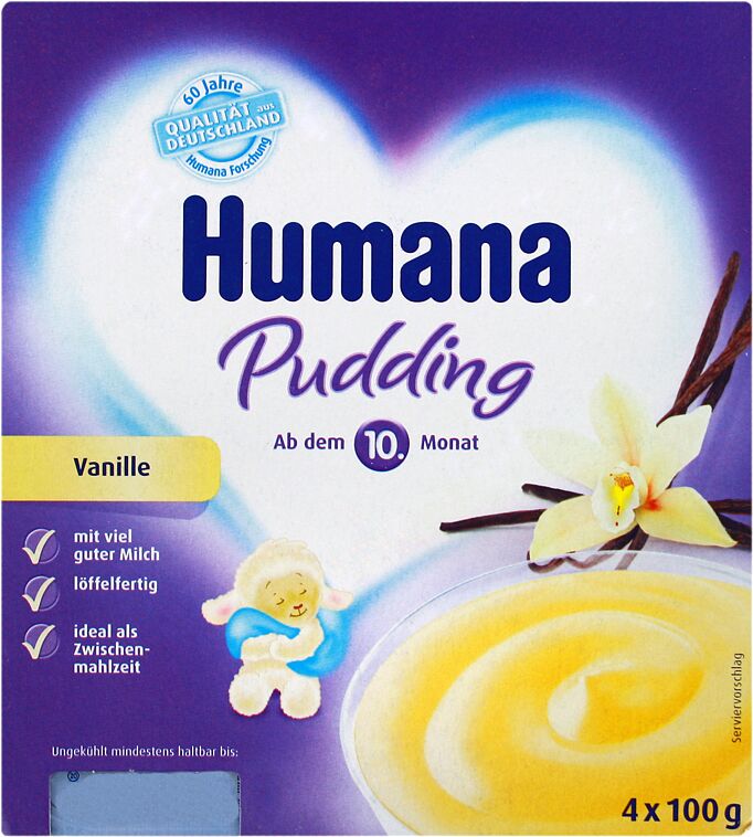 Vanilla pudding "Humana" 400g, 4 pcs