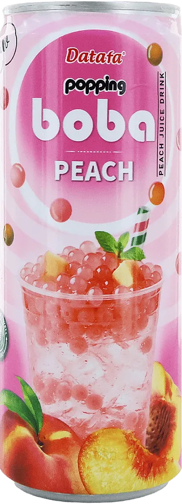 Peach flavored juice drink "Datafa Popping Bobba Peach'' 330ml
