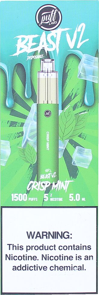 Electric pods "Puff Labs Beast V2" 1500 puffs, Mint