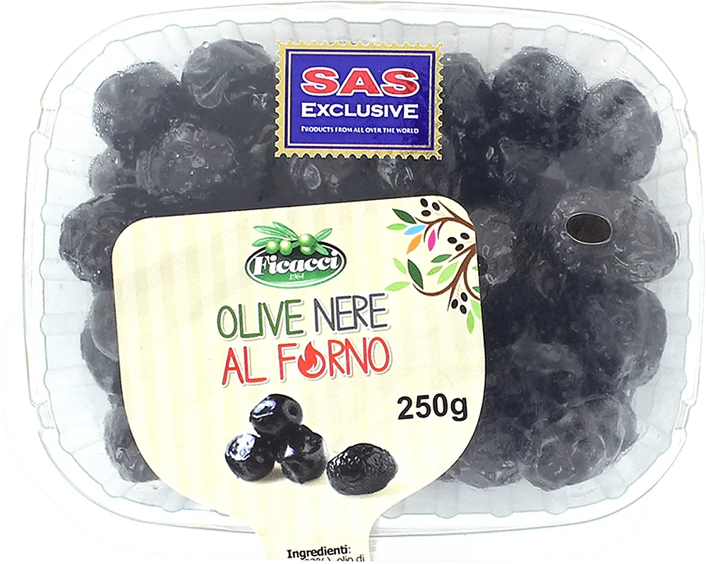 Black olives with pit "Ficacci Al Forno" 250g