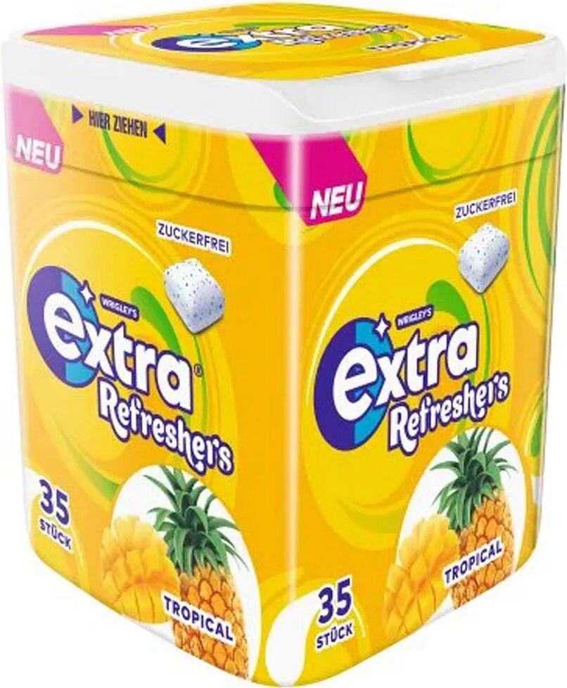 Pineapple & mango chewing gum "Extra Refreshers" 35pcs
