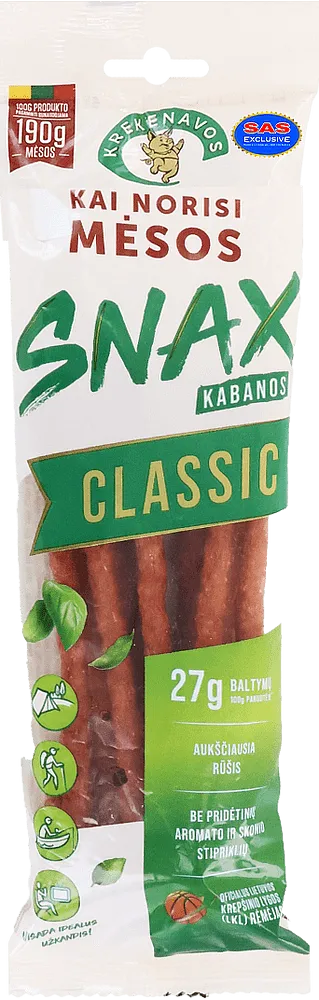 Smoked sausage "Krekenavos Kai Norisi Mesos Classic" 100g