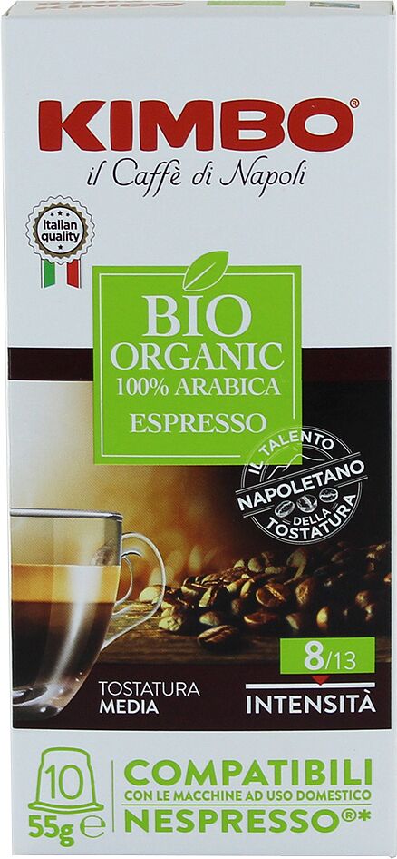 Coffee capsules "Kimbo Bio Organic" 55g